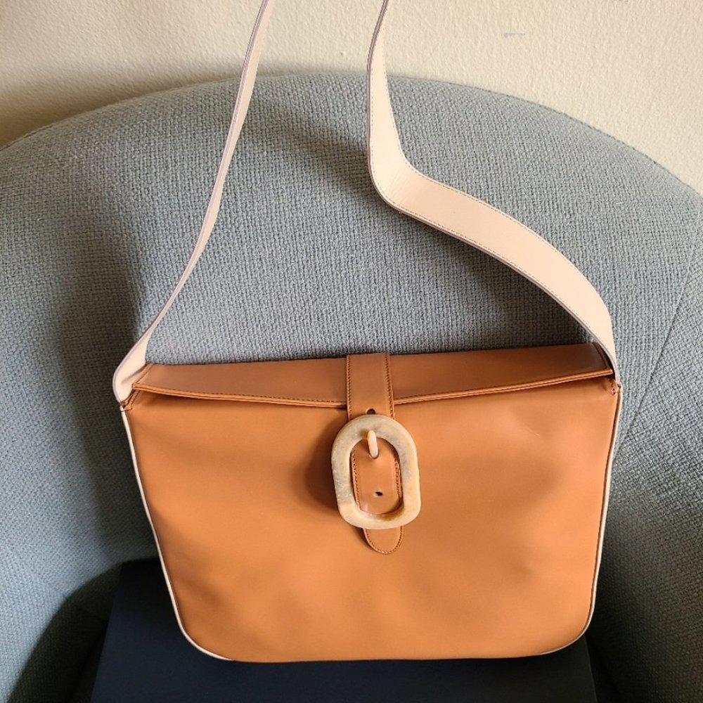 Maraolo Camel Leather Shoulder Bag